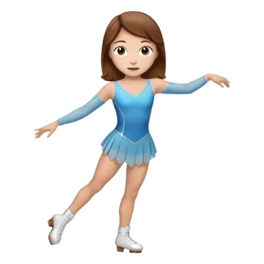 Make a female figure skater with brown hair sticker
