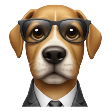 Dog wearing suit and sunglasses looking smart sticker