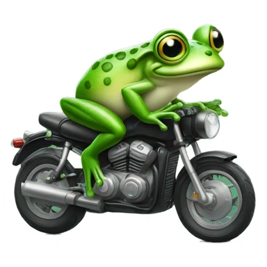 Frog with green eyes and spectacles on motorbike sticker