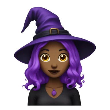 Halloween witch eith purple hair  sticker