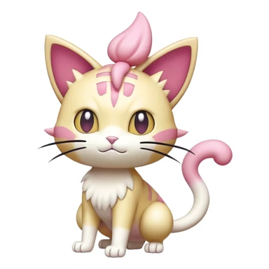 Shiny Skitty-Meowth-Pokémon-Fakémon-hybrid-creature (full body) sticker