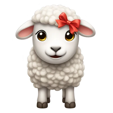 lamb with a bow sticker