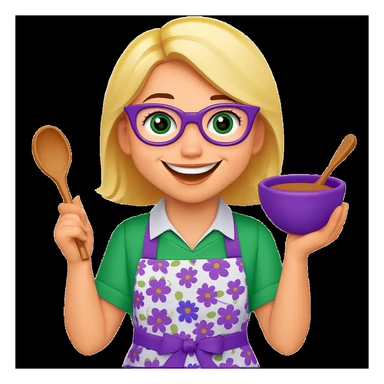 Make her smiling, keep all other features the same in emoji style sticker