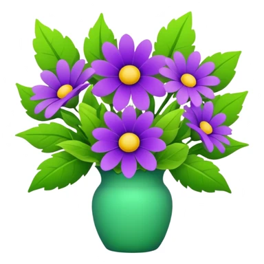 Purple and green flowers combo sticker