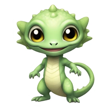 Chibi, White, Anthro-Sona-Lizard-Alien-Fakémon, Full Body sticker