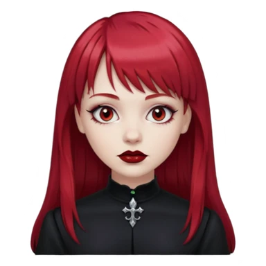 White girl with red hair, bangs and gothic  sticker