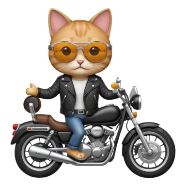 Cat with sunglasses on a motor cycle  sticker