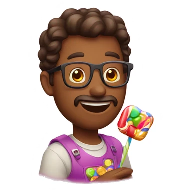 Man playing candy crush sticker