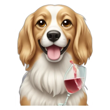 papilion dog drinking champain sticker