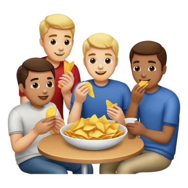 Men eating chips sticker