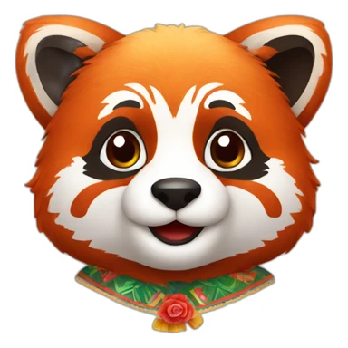 Red panda in Mexican attire sticker