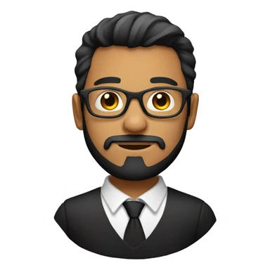 developer with low beard and black framed glasses sticker