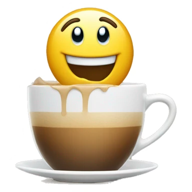 laughing smiley spraying Coffee from Mouth on the screen  sticker