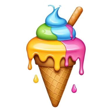 Melting ice cream sticker