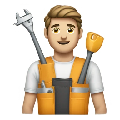 Homme qui vend des boites à outils sticker