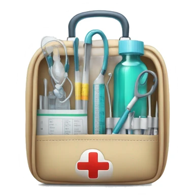 Medical diagnostic bag with instruments inside sticker