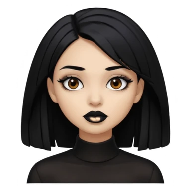 Goth girl black hair brown eyes cool lightbrown skin sticker
