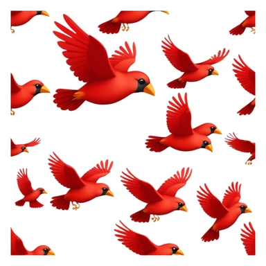flock of red birds sticker