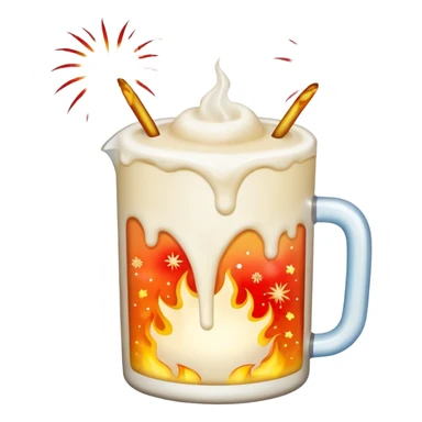 Fire works made of milk for the new year sticker