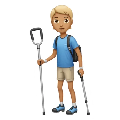 Create a person with crutches  sticker