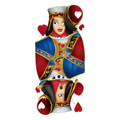 Queen of hearts playing card sticker