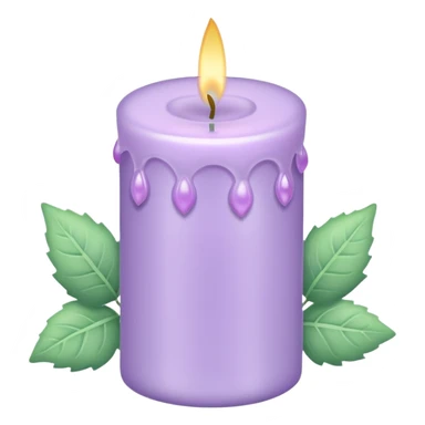 Pastel shiny sparkly cute Lavender lilac candle light with pastel petals and ivies sticker
