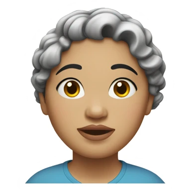 Southeast Asian woman, overweight, with black wavy curls. sticker