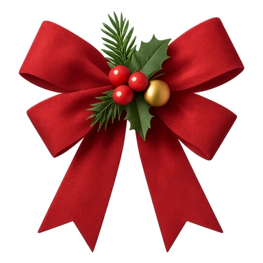 Christmas bow with decoration , remove background sticker