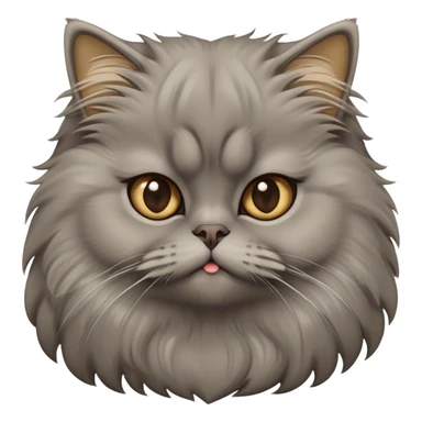 cinematic-adorable-big-eyed-fluffy-grey-persian-cat-portrait-emoji,-head-tilted-playfully-with-a-sweet-expression,-fluffy-grey-fur-with-rich-caramel-and-gold-undertones,-simplified-yet-irresistibly-cute-features-with-large,-expr sticker