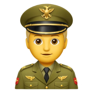 Eine salutierenden Emoji (Hautfarbe: gelb ) in Armee Klamotten männlich salutierend sticker