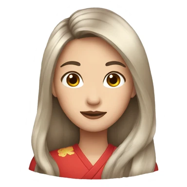 chinese woman, long hair, confident look sticker