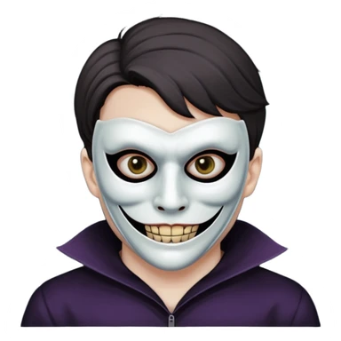 guy holding mask but his face is creepy and very scary sticker