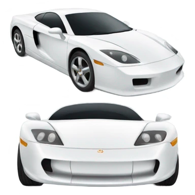white sports car sticker