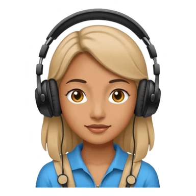 woman with on-ear headphones sticker