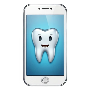 smartphone with a tooth-shaped logo sticker