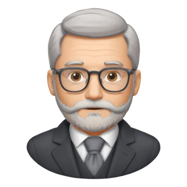gray scarf male  beard hair with suit glasses sticker
