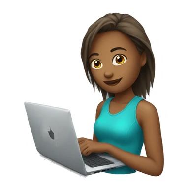 Girl whit laptop  sticker