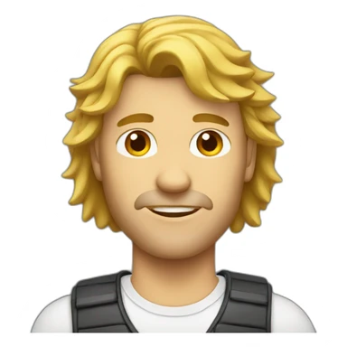 Man with mullet sticker