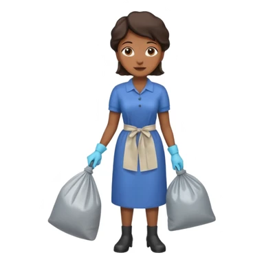 full body housekeeper taking out the trash sticker
