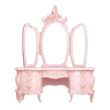 Pale pink Rococo vanity sticker
