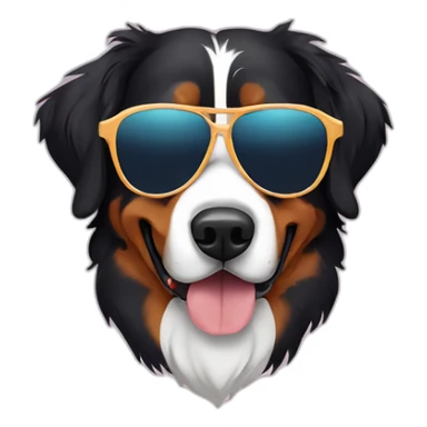 Bernese Mountain Dog wearing retro sunglasses sticker