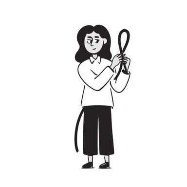 woman holding a whip sticker