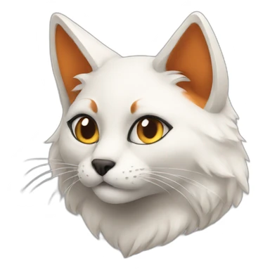 cat mixed whit fox sticker