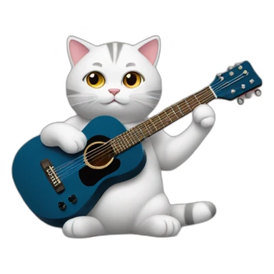 gatito con guitarra sticker