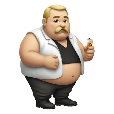 Fat man with a cigarette  sticker