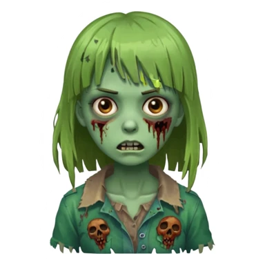 Zombi menina com franja sticker