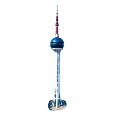 ​Cinematic Realistic N Seoul Tower, depicted in brilliant daylight as a slender, single-column tower rising from a modern cityscape, crowned by a sleek cylindrical observation deck offering panoramic views over Seoul, with crisp glass and steel surfaces reflecting clear blue skies and subtle architectural details that capture its futuristic elegance, sticker