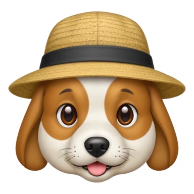 dog wearing a hat sticker