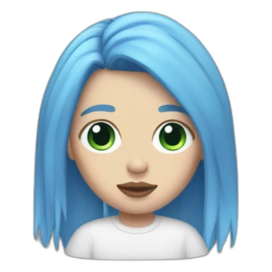 Billie eilish with blue hair sticker