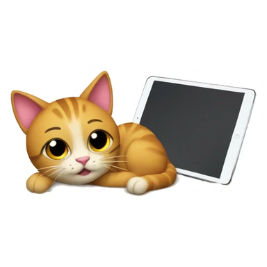 cat on a pile of papers and ipad sticker